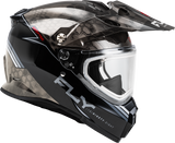Fly Racing Trekker C/W Conceal Helmet with Electric Shield, Black/Grey/White, XS – Part 73-31360XS