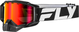 FLY RACING Zone Snow Goggle, Black/White, Red Mirror/Amber Lens, 37-50284