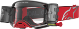 Alpinestars Supertech Firma Roll-Off Goggles with Clear Lens, Red/Silver – 5100227-3246