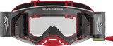 Alpinestars Supertech Firma Roll-Off Goggles with Clear Lens, Red/Silver – 5100227-3246