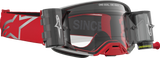Alpinestars Supertech Firma Roll-Off Goggles with Clear Lens, Red/Silver – 5100227-3246