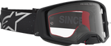 ALPINESTARS GOGGLES Supertech Goggle - Vesta - Matte Black/Silver - Clear Lens 5100827-1745