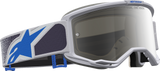 Alpinestars Vision 5 Drag Motocross Goggle, LT Lilac/Blue with Silver Mirror Lens 5101727-3244