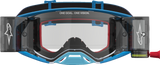 Alpinestars Supertech Firma Roll-Off Goggles, Blue/Silver with Clear Lens, Part Number 5100227-7368