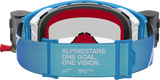 Alpinestars Supertech Firma Roll-Off Goggles, Blue/Silver with Clear Lens, Part Number 5100227-7368