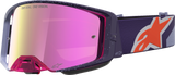 Alpinestars Supertech Hiten Goggles Purple/Red with Pink Mirror Lens 5100527-3229
