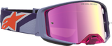 Alpinestars Supertech Hiten Goggles Purple/Red with Pink Mirror Lens 5100527-3229