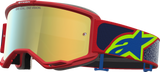 Alpinestars Vision 5 Drag Goggle, Fire Red/Blue with Gold Mirror Lens, Part 5101727-3239
