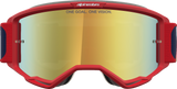 Alpinestars Vision 5 Drag Goggle, Fire Red/Blue with Gold Mirror Lens, Part 5101727-3239