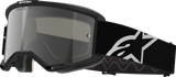 Alpinestars Vision 5 Adult Motocross Goggle, Corp Black/White with Silver Mirror Lens, Part Number 5102127-1763