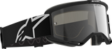 Alpinestars Vision 5 Adult Motocross Goggle, Corp Black/White with Silver Mirror Lens, Part Number 5102127-1763