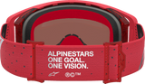 Alpinestars Youth Vision Goggle Vesta Red Fluo with Chrome Silver Mirror Lens 5140127-3231