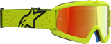 Alpinestars Youth Vision Vesta Goggle Yellow Fluo/Black with Red Mirror Lens 5140127-5002