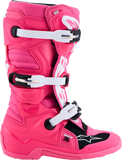 Alpinestars Youth Tech 7S Boots Fluorescent Pink/Black/White US 5, EU 38, Part Number 2015017-3187-5