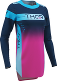 THOR Women's Sportmode Merge Jersey, Navy/Fuchsia, Large, Part Number 2911-0397