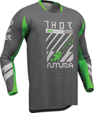 THOR Launchmode Futura Jersey Charcoal/Green, Small – Part Number 2910-8896