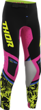 THOR Youth Sportsmode Punk'd Pants Black/Fuchsia, US 28 – Part Number 2903-2733