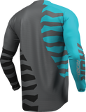 THOR Launchmode Shredder Jersey Charcoal/Aqua Large, Part Number 2910-8868