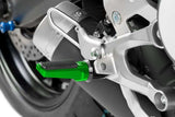 PUIG Sport Green Adjustable Motorcycle Footpegs Pair, Part Number 7318V