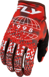 FLY RACING 2X Kinetic Blur Gloves Red/Maroon 380-4122X