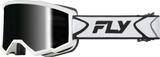 FLY RACING Zone Goggle White/Black, Dark Smoke Hydrophobic Lens, 37-51539