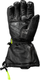 Fly Racing Glacier Gloves Black/Grey/Hi Vis XS | Weatherproof Leather Gauntlet Gloves with Touch Screen Compatibility