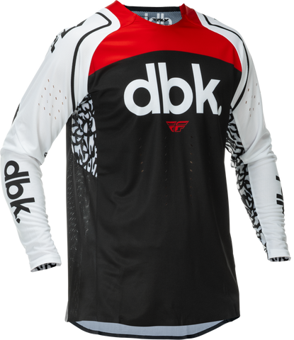 Fly Racing Evolution DST DBK Jersey Black/White/Red Small - High-Performance Cycling Jersey