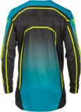 Fly Racing Youth Rayce Bicycle Jersey Teal/Black/Lime YXL - Long Sleeve Performance Cycling Jersey