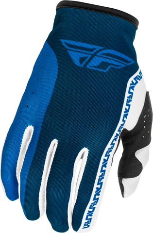 Fly Racing Youth Lite Gloves Blue/White YM - Lightweight Race Gloves with Touch Screen Compatibility