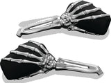 Kuryakyn 5 in. Skeleton Hand Mirrors Chrome/Black, Model 1759