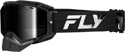 Fly Racing Zone Elite Snow Goggle Black/Black with Mirror and Polarized Smoke Lens