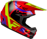 FLY Racing Youth Kinetic Scrap Helmet Red/Hi-Vis/Purple/Black, Youth Medium
