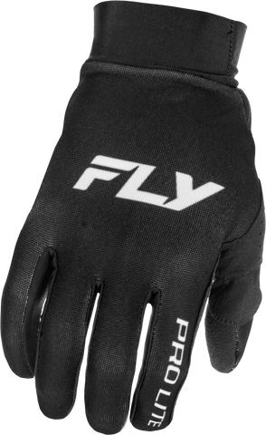 Fly Racing Pro Lite Gloves Black/White Medium – Lightweight Race Gloves with Touch Screen Compatibility