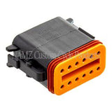 NAMZ 12-Wire Deutsch DT Series Plug and Wedgelock, Model DP-12B, Part Number HD 72119-94BK