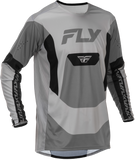 Fly Racing Lite Jersey Grey/Black 2X - High-Performance Motorcycle Jersey with Ventilation and Athletic Fit