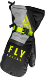 Fly Racing Cascade Mittens Black/Grey/Hi Vis Small - Weatherproof Insulated Gloves with Touch Screen Compatibility