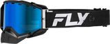 Fly Racing Zone Snow Goggle Black with Sky Blue Mirror and Blue Lens