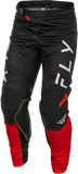 Fly Racing Kinetic Mesh Center Pants Black/White/Red Size 30 with BOA Fit System