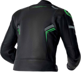 S1 D3o Leather Jacket Blk/Gry/Flo Grn Xl