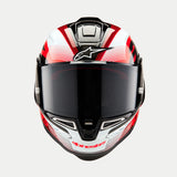 ALPINESTARS Supertech R10 Helmet - Team - Black/Carbon Red/Gloss White - Medium 8200224-1352-M