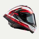 ALPINESTARS Supertech R10 Helmet - Team - Black/Carbon Red/Gloss White - Medium 8200224-1352-M