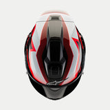 ALPINESTARS Supertech R10 Helmet - Team - Black/Carbon Red/Gloss White - Medium 8200224-1352-M