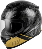 Fly Racing Sentinel Mech Motorcycle Helmet Black/Grey/Gold 2X, Part Number 73-84322X