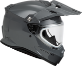 FLY Racing Trekker CW Solid Dual-Shield Helmet, Gray, Small – Part Number 73-31363S