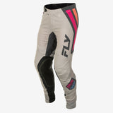 Fly Racing Youth Lite Vice Pants in Light Grey, Pink, and Coral – Size 26