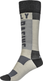 FLY RACING Sm/Md Mx Socks, Thick Grey/Black, 350-0552S
