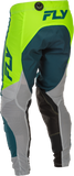 Fly Racing Lite Pants Grey, Lime, and Teal Size 36 – Lightweight Motorcycle Pants with Advanced Protection