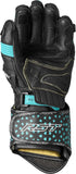 Womens Tractech Evo 4 Ce Glove Black/Aqua/Grey Leather Md