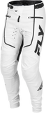 Fly Racing Youth Rayce Bicycle Pants White/Black Size 20 for BMX and MTB