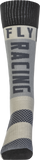 Fly Racing Youth MX Socks Thick Grey/Black with Arch & Ankle Support - Part #350-0552Y
